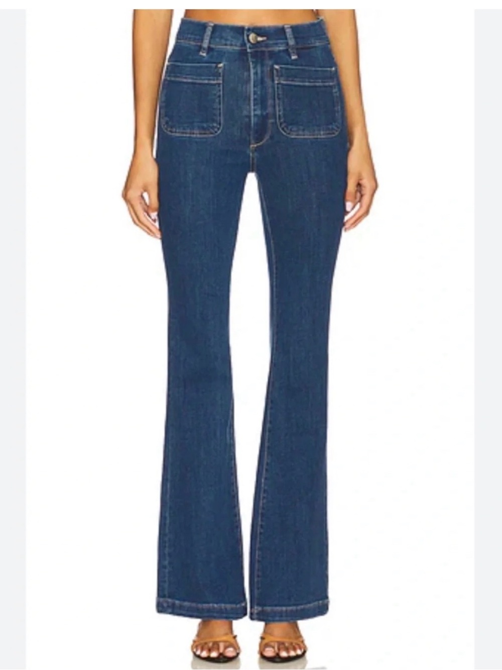 Spanx SPANXshape EveryWear Flare Jeans With Patch Pockets Denim 20850R Size M - Picture 3 of 7